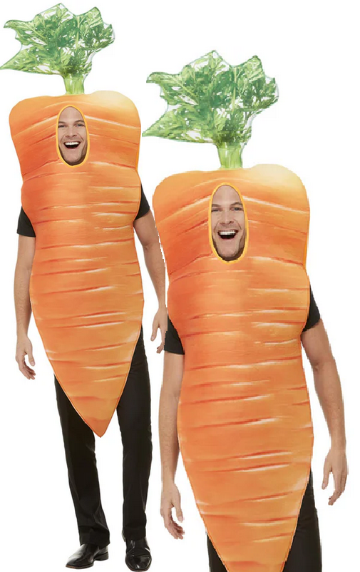 Christmas Carrot Costume Orange Nativity Novelty Fun Fancy Dress Adults Outfit New