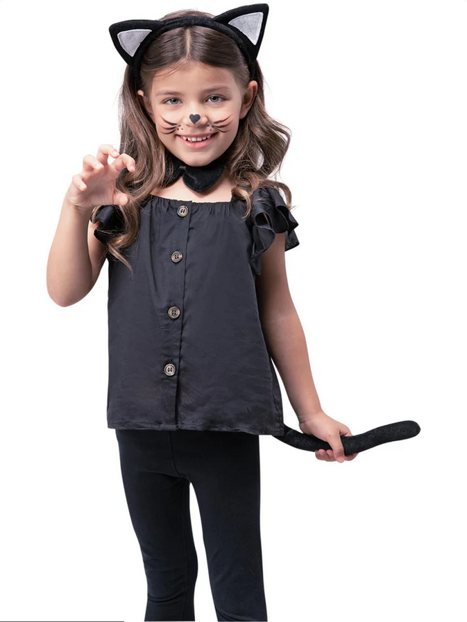 Cat Instant Kit Childrens Halloween Fancy Dress Costume Kit Cat Outfit