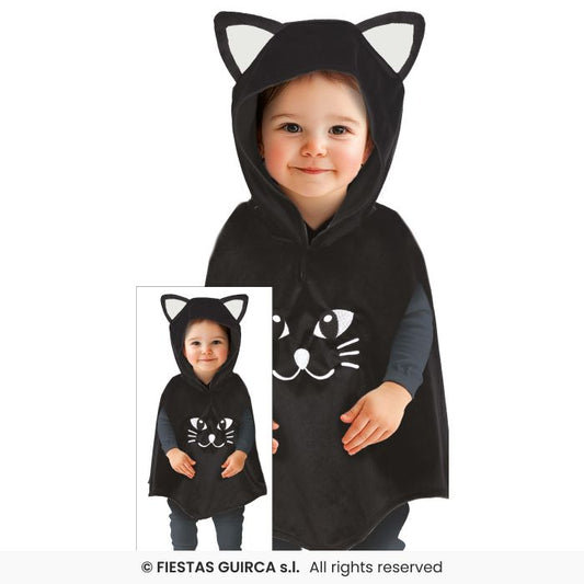 Cute Cat Poncho Toddlers Halloween Cats Fancy Dress Outfit Kids Age 1-2