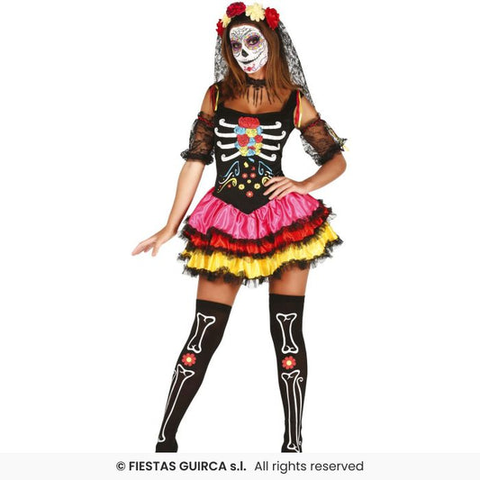 Day Of The Dead Ladies Spanish Mexican Senorita Fancy Dress Costume Sexy