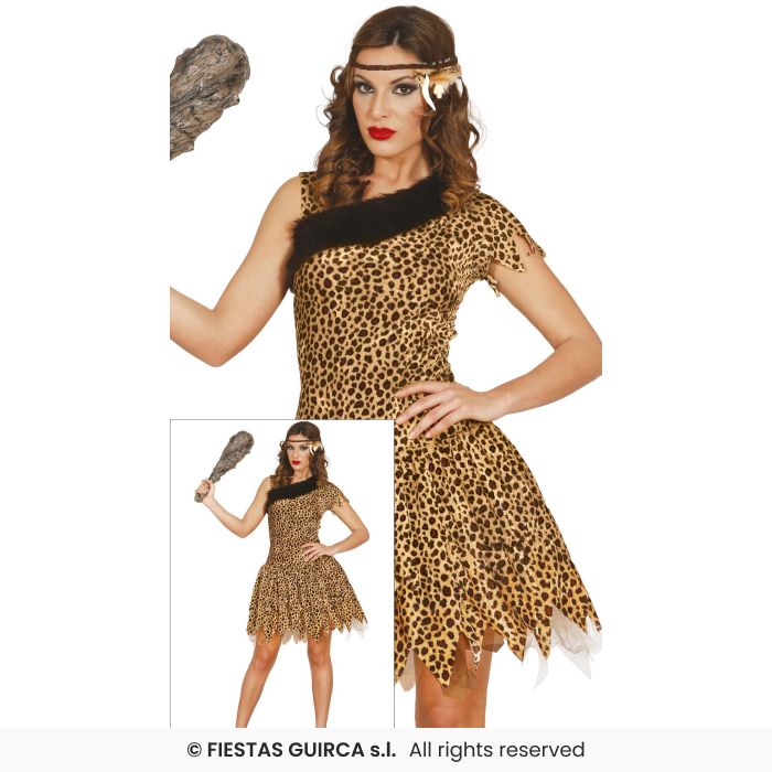Cavewoman Ladies Pre Historical Fancy Dress Stone Age Costume Adults Outfit