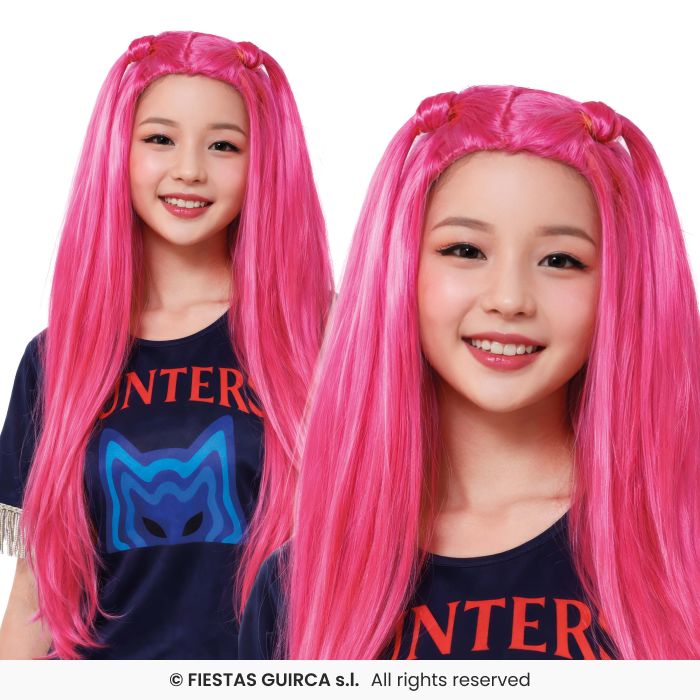 K-pop Pink Charm Wig Fancy Dress Accessory Japanese Pop Star Girls