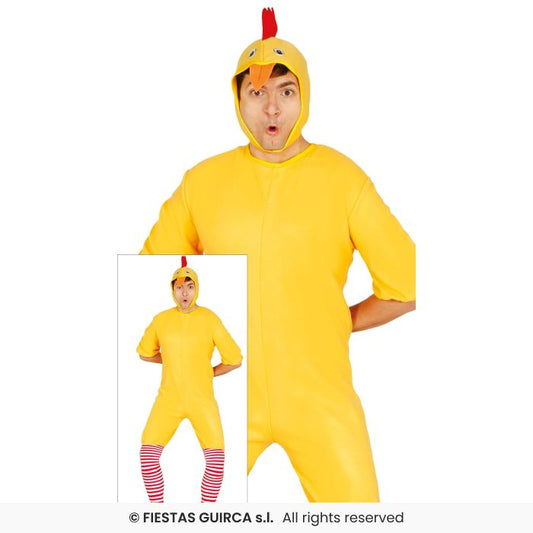 Chicken Costume Yellow Chick Outfit Mens Farm Animal Fancy Dress