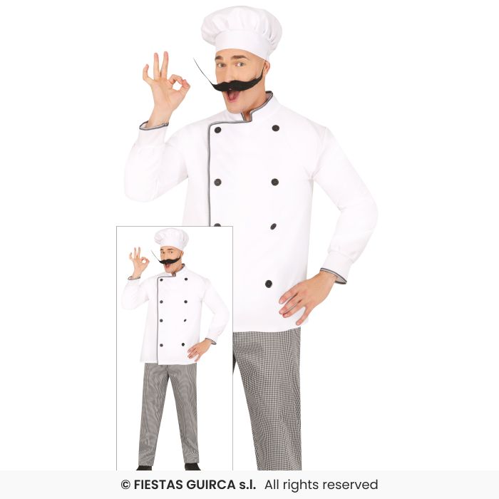 Mens Chef Costume Adults Cooking Fancy Dress Outfit Occupations M-XL