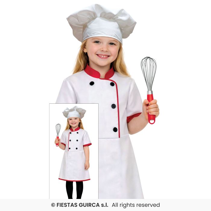 Chef Costume Girls Fancy Dress Outfit Cook Occupations Kids Age 5-12