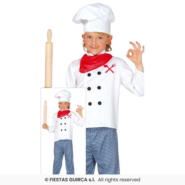 Chef Costume Cooking Occupations Chefs Fancy Dress Outfit Kids Age 3-12