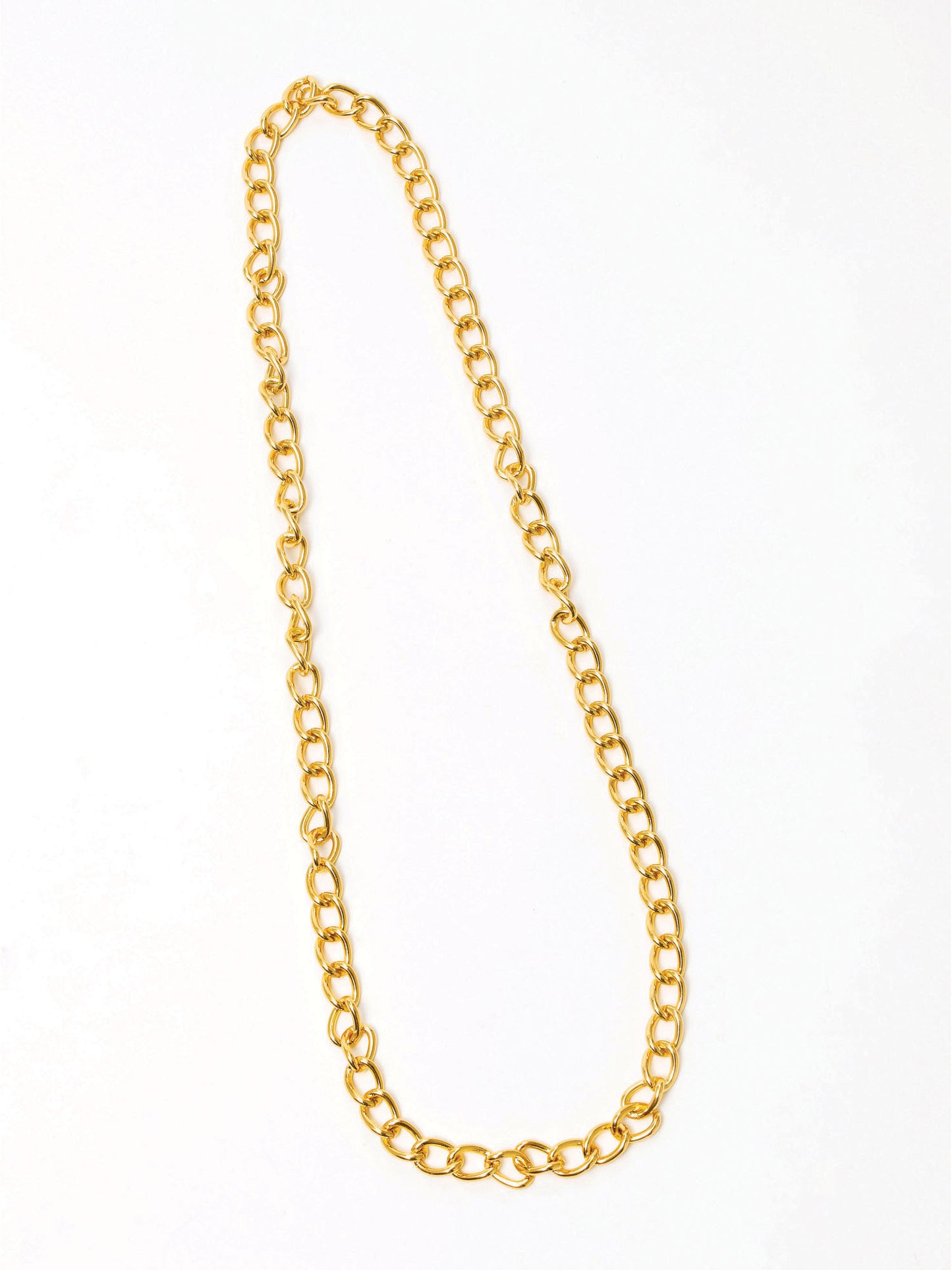 80s Gold Chain 100cm Rapper 90s Fancy Dress Accessory Adults Rap
