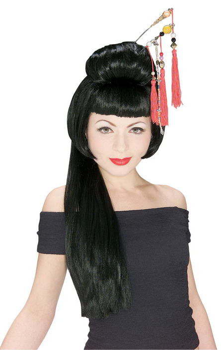 China Girl Wig Adults Oriental Lady Wig Ladies Fancy Dress Accessory