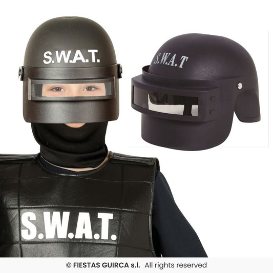 Swat Helmet Riot Police Kids Deluxe Hard Helmet Police Officer Fancy Dress