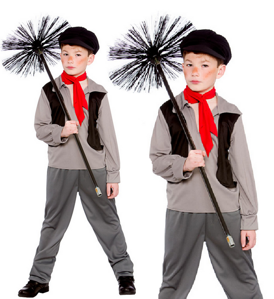 Chimney Sweep Costume Boys Victorian Book Day Fancy Dress Outfit Age 5-13