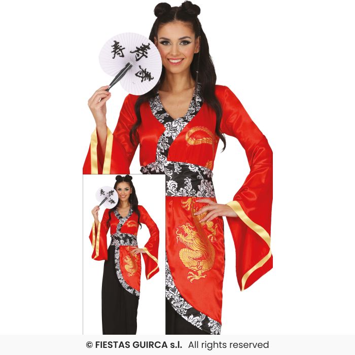 Oriental Chinese Lady Ladies New Year National Dress Fancy Dress Red Dress UK 8-18