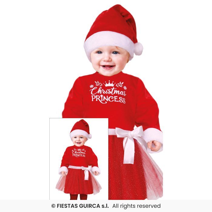 Christmas Princess Costume Toddlers Santa Claus Fancy Dress Outfit Age 1-2