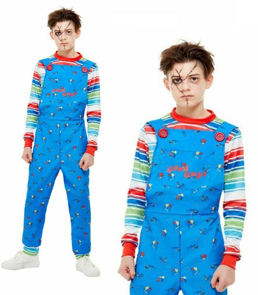 Boys Chucky Costume Childs Play Licensed Dungarees Halloween Fancy Dress