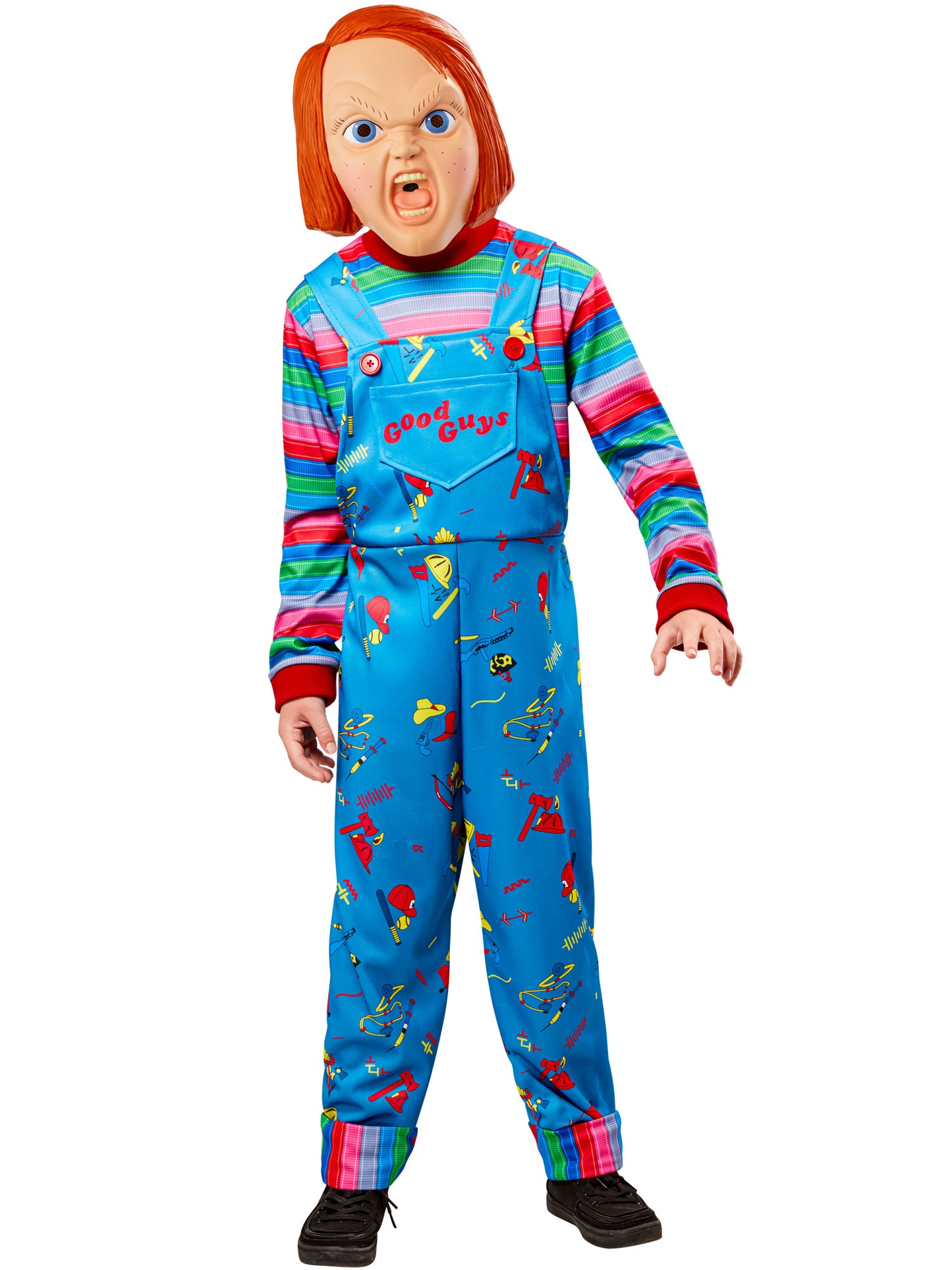 Chucky Child Costume + Mask Halloween Kids Fancy Dress Outfit Childs Play