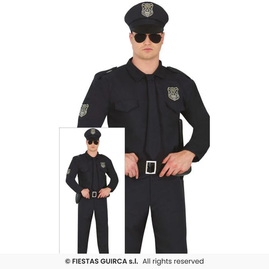 Big City Police Mens Police Offcier Policeman Fancy Dress Costume Adults S-XL