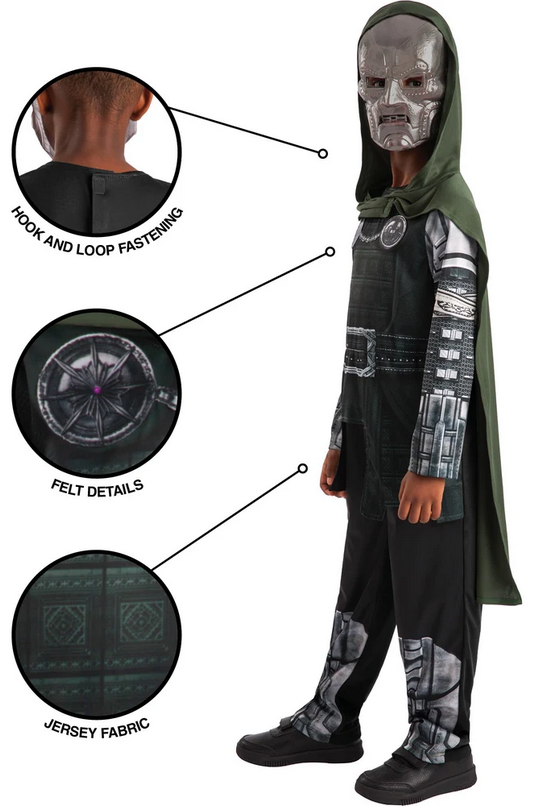 Avengers Doomsday Dr Doom Classic Costume Kids Official Superhero Outfit