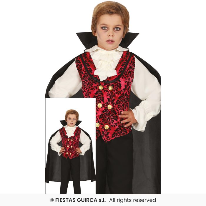 Classic Vampire Costume Boys Dracula Fancy Dress Halloween Outfit Aged 3-12