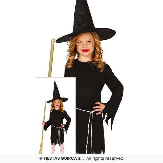 Classic Witch Girls Halloween Black Witches Fancy Dress Costume Aged 3-12