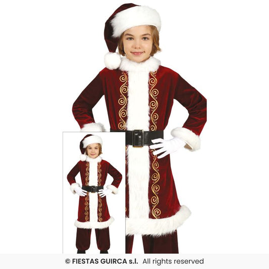 Deluxe Traditional Fancy Dress Costume Boys Santa Claus Outfit Age 3-12