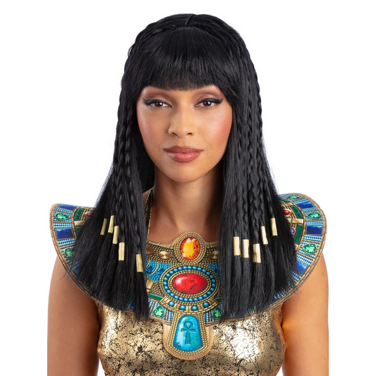 Black Braided Cleopatra Wig Adult Womens Smiffys Fancy Dress Costume Accessory