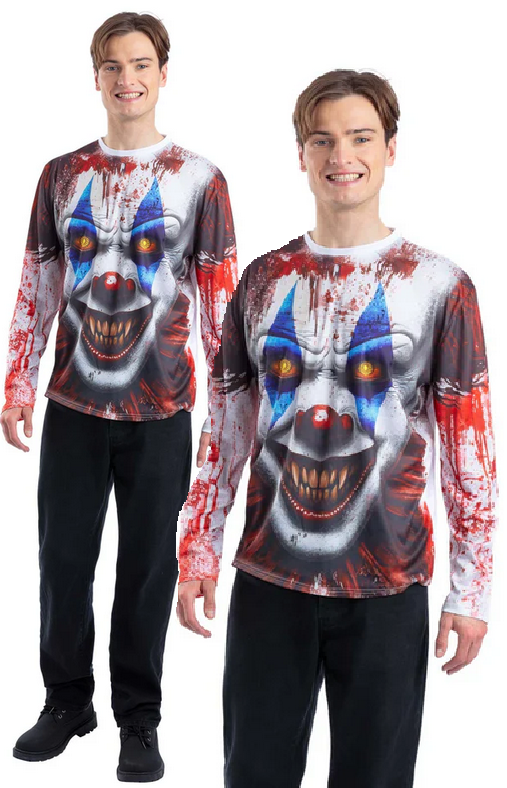 Zombie Clown Instant Kit Mens Halloween Fancy Dress Costume M-XL