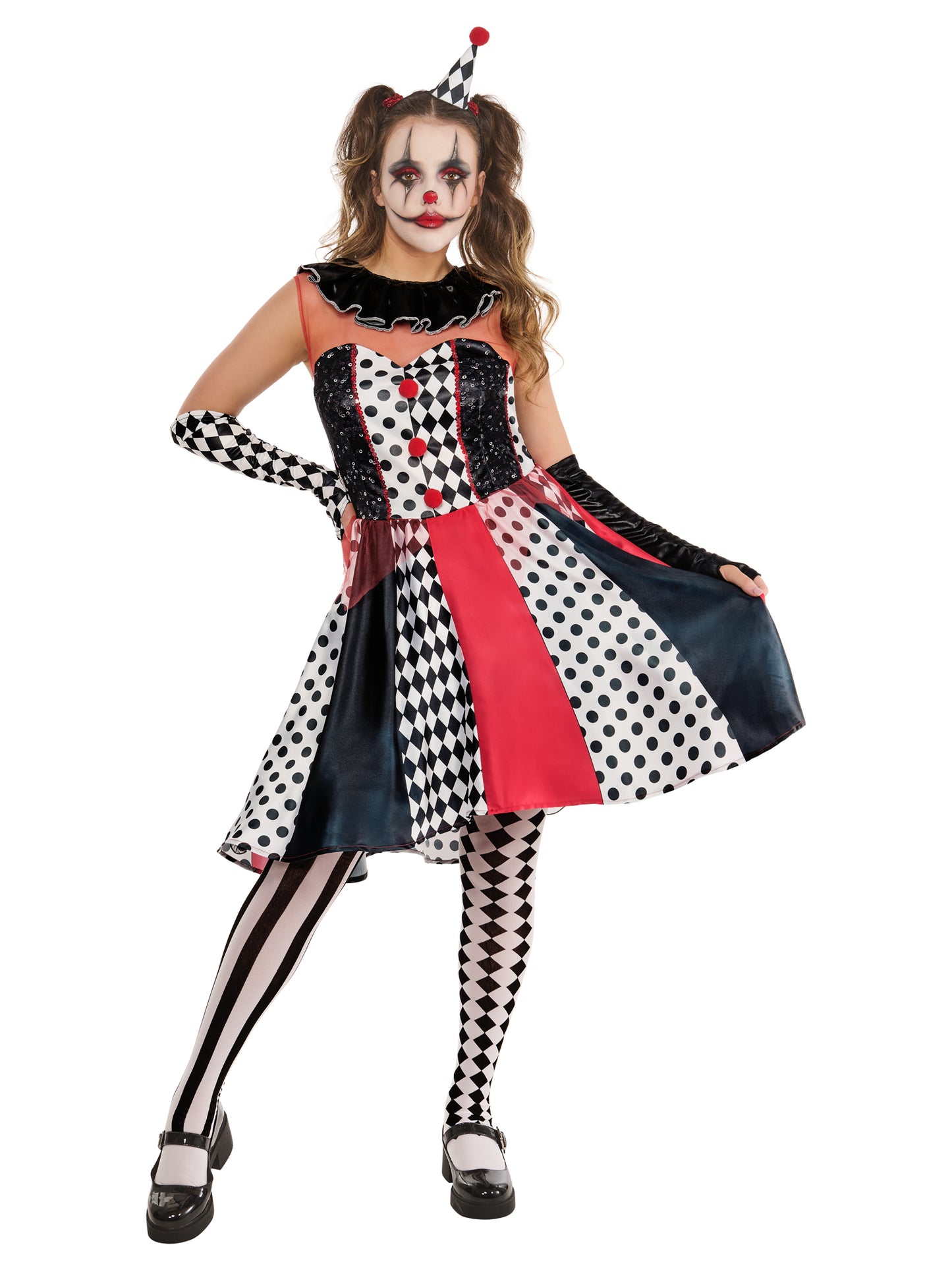 Adult Monochrome Clown Dress