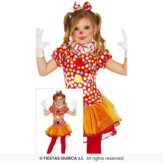Little Girls Clown Costume Colourful Circus Kids Fancy Dress Outfit Age 3-12