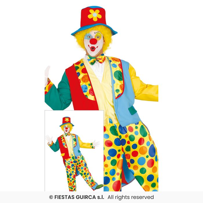 Clown Costume Mens Novelty Circus Clown Outfit Fancy Dress Adults M-XL