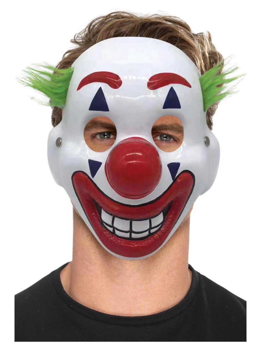 Clown Mask, with Hair & Elastic Strap