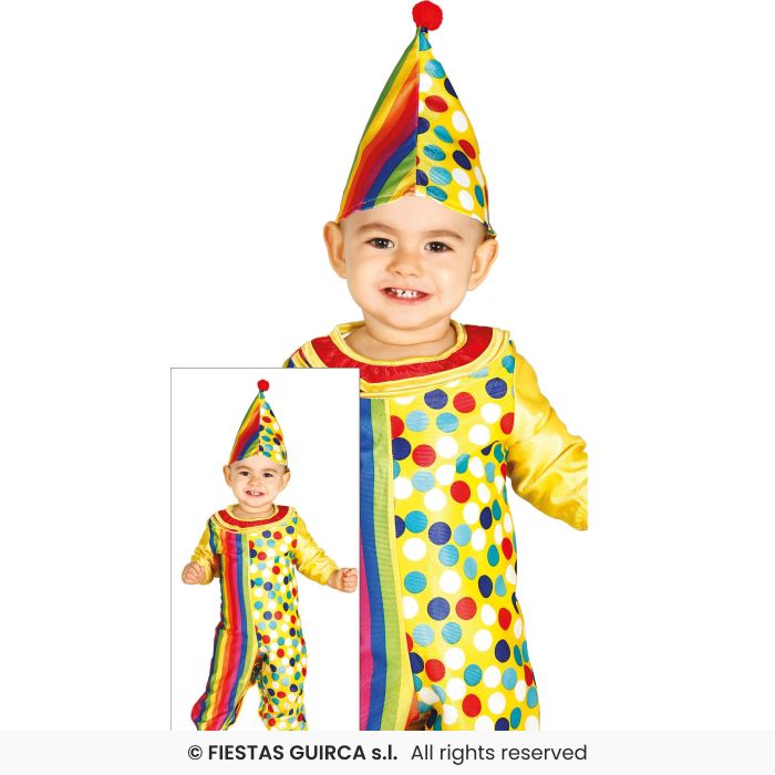 Clown Boys Costume Cirucs Clown Fancy Dress Outfit Kids Age 1-3