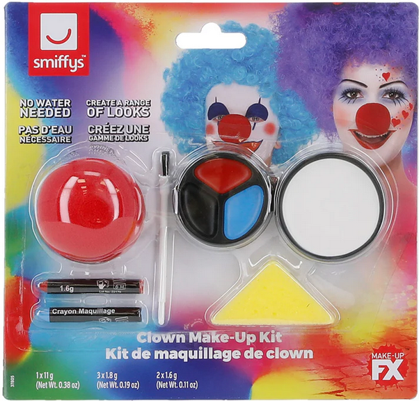 Clown Face Paint Make up Kit with Red Nose Halloween Accessories Halloween