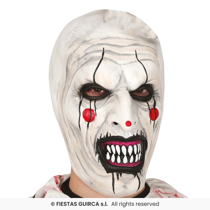 Clown Mask White Mens Fancy Dress Mask Adults Halloween Full Head Mask