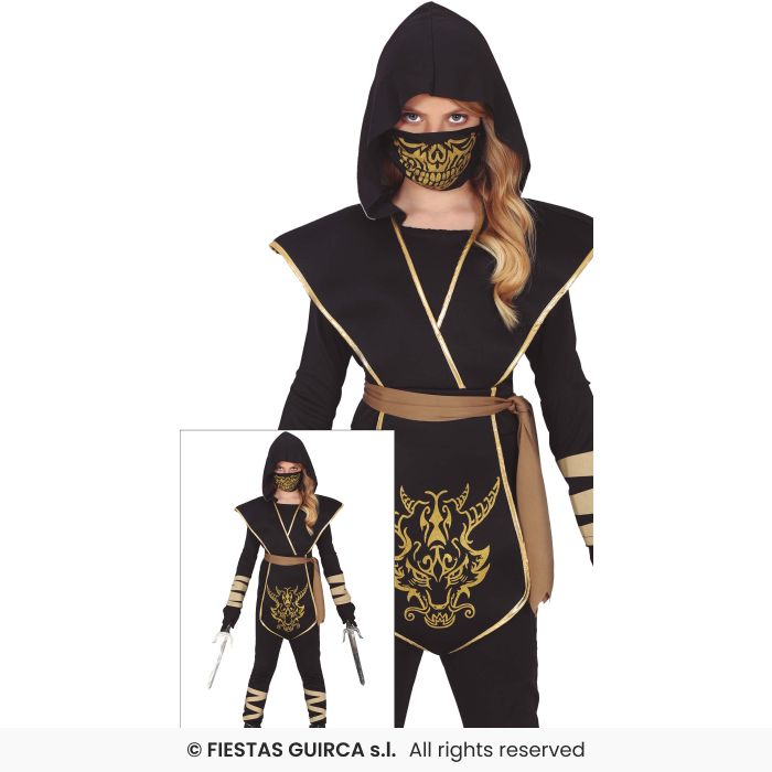 Halloween Combat Ninja Costume Fancy Dress Kids Outfit Martial Arts Fighter Age 3-12