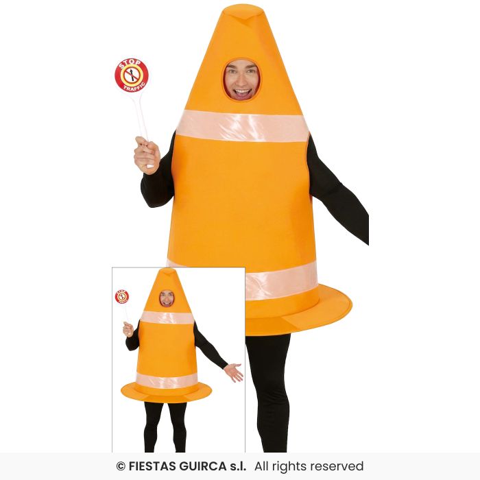 Traffic Cone Roadworks Adults Novelty Fun Fancy Dress Costume