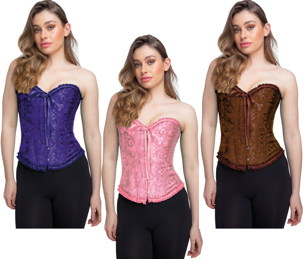 Ladies Lace Corset Adults Deluxe Satin Corset Fancy Dress Accessory Lace Up