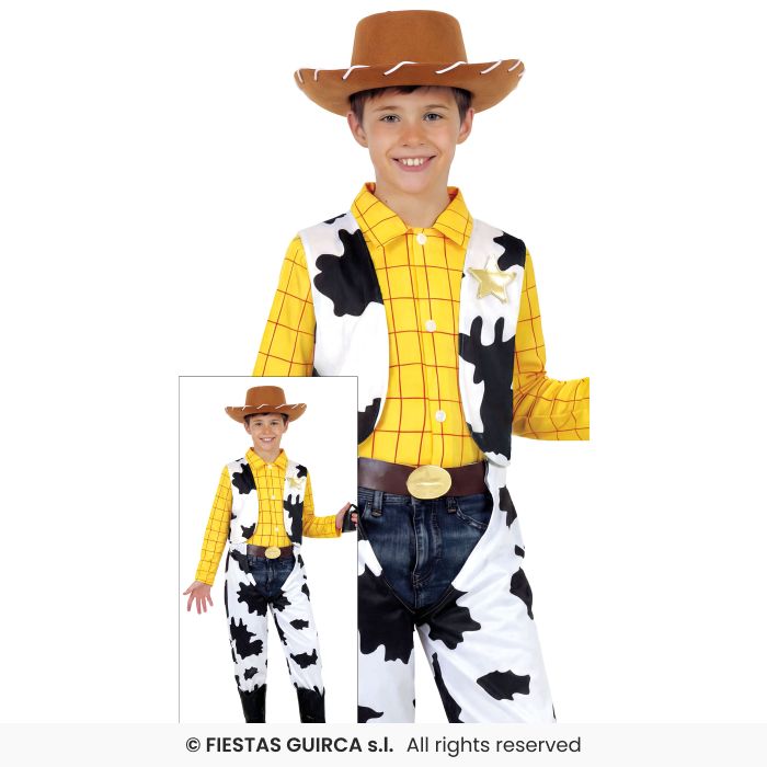 Cowboy Doll Costume Boys Animated Cowboy Wild West Western Fancy Dress Age 5-12
