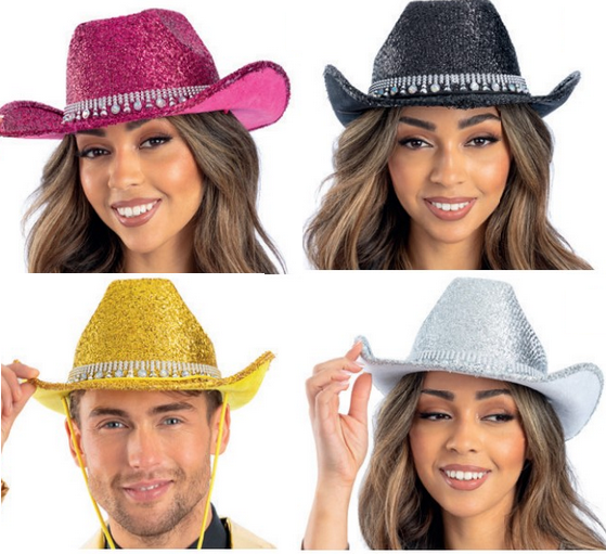 Bling Rhinestone Cowboy Hat Ladies Hen Night Fancy Dress Cowgirl Hat Adults