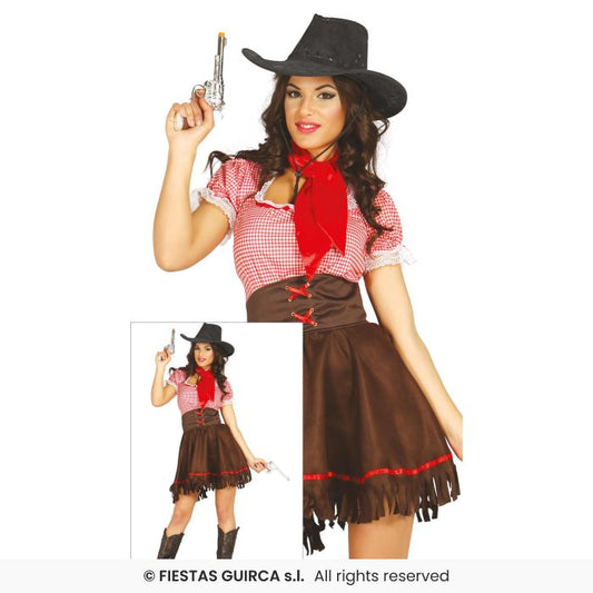 Ladies Cowgirl Costume Rodeo Wild West Western Cowboy Fancy Dress Outfit UK 8-18