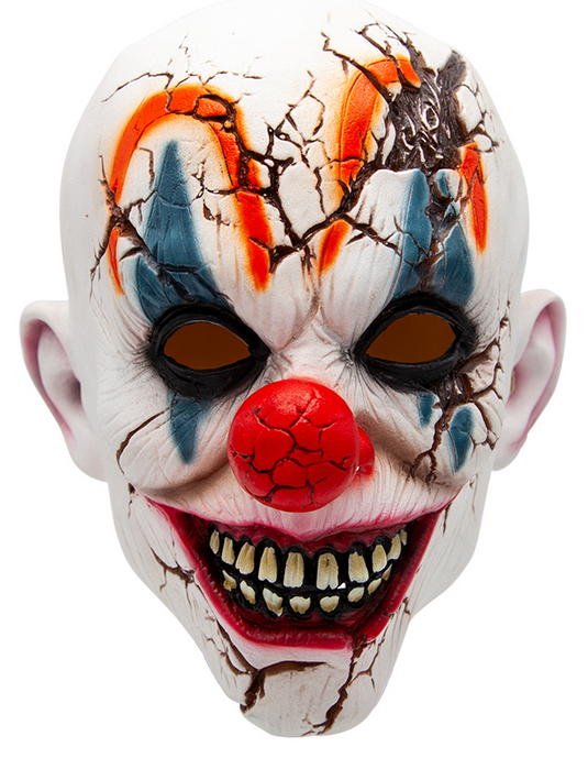 Cracked Head Clown Mask Adults Latex Scary Clown Halloween Fancy Dress Mask