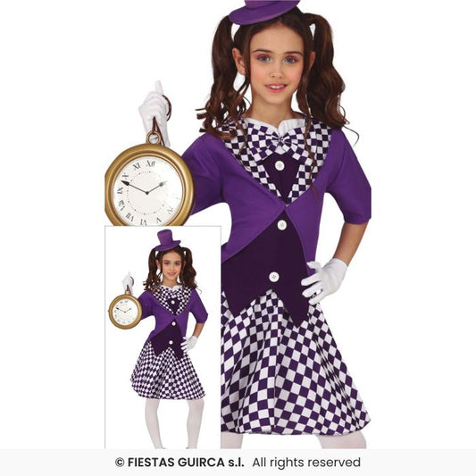 Crazy Mad Hatter Girls Childrens Fairytale Book Day Fancy Dress Costume Age 3-12
