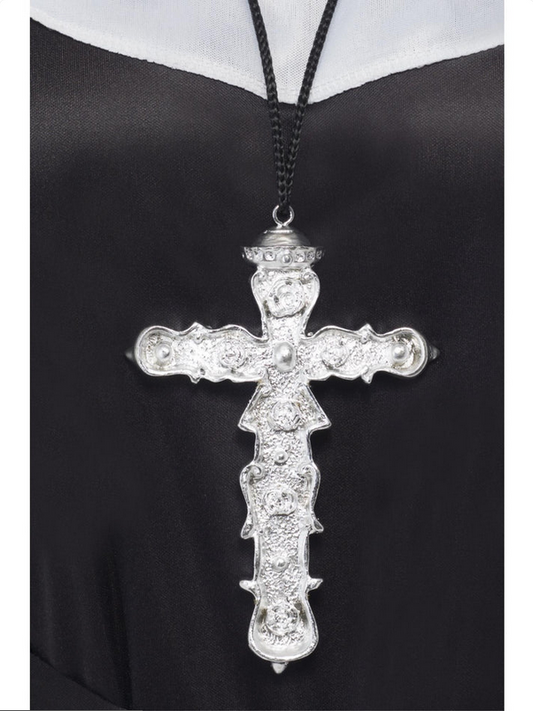Nun Vicar Religious Cross Necklace Costume Jewellery Unisex Fancy Dress