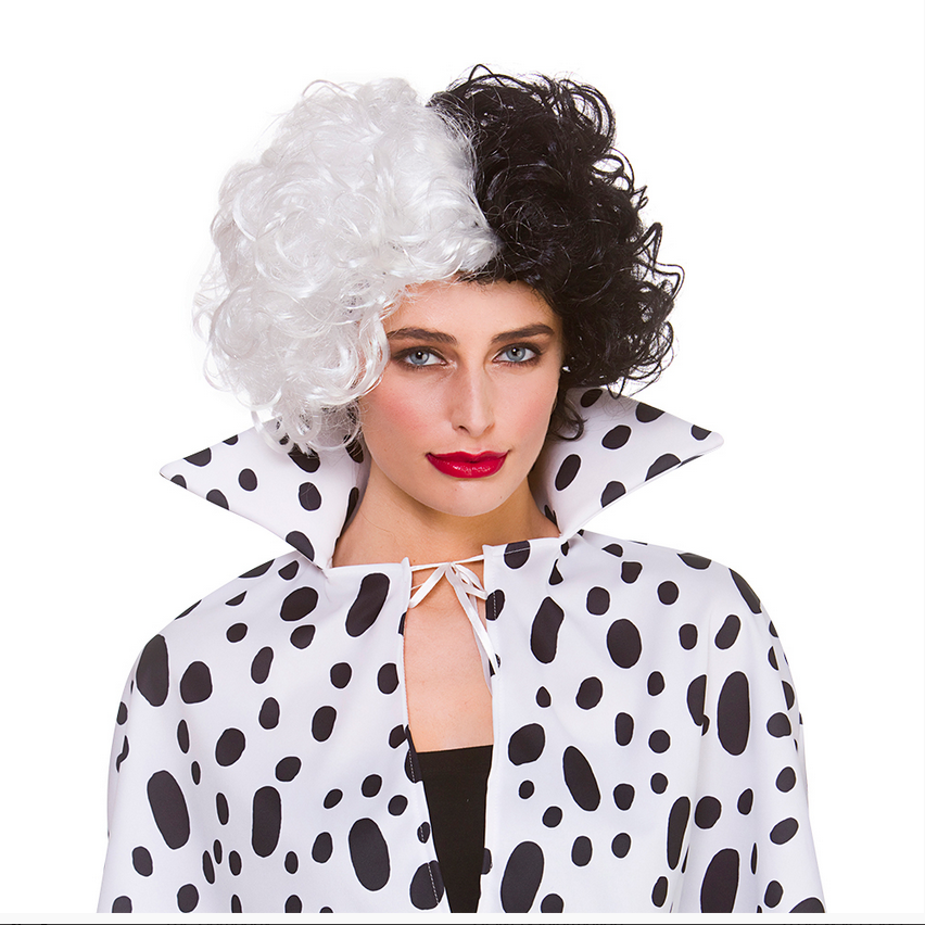 Cruella Wig Dalmation Cruel Lady Halloween 101 Fancy Dress Accessory Adults
