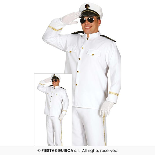 Captain Cruise Mens Sailor Costume Naval Officer Adults Fancy Dress Outfit Seaman S-XL