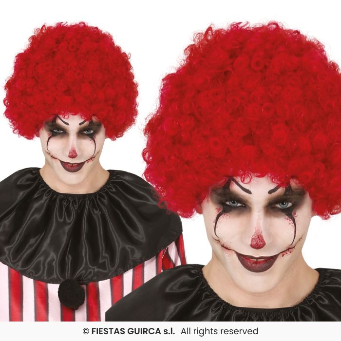 Burgundy Curly Wig Adults Clown Wig Red Fancy Dres Afro Accessory