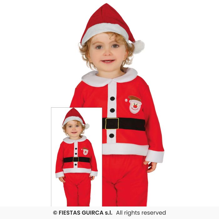 Cute Father Christmas Girls Costume Toddlers Santa Claus Fancy Dress Outfit Age 1-2