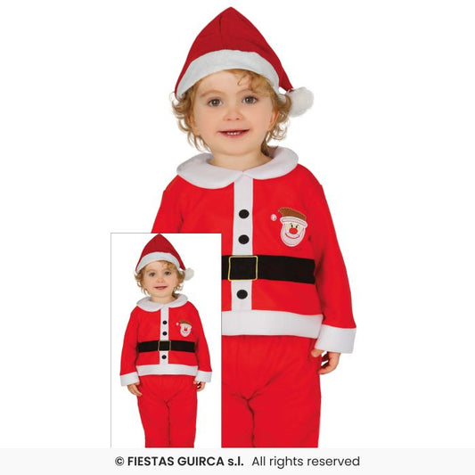 Cute Father Christmas Girls Costume Toddlers Santa Claus Fancy Dress Outfit Age 1-2