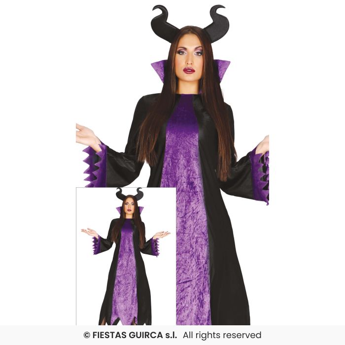 Dark Fairy Ladies Horned Fairy Magic Fairytale Demon Halloween fancy Dress Costume