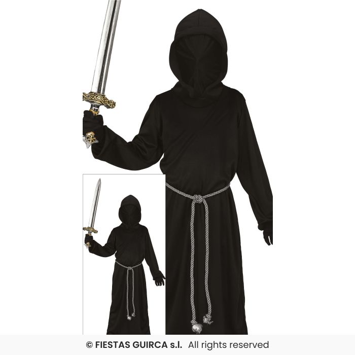 Boy Of Darkness Grim Reaper Boys Halloween Black Robe Fancy Dress Costume Age 3-12