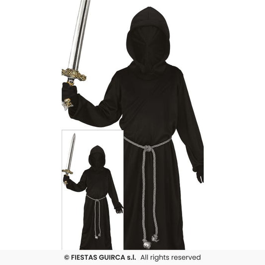 Boy Of Darkness Grim Reaper Boys Halloween Black Robe Fancy Dress Costume Age 3-12