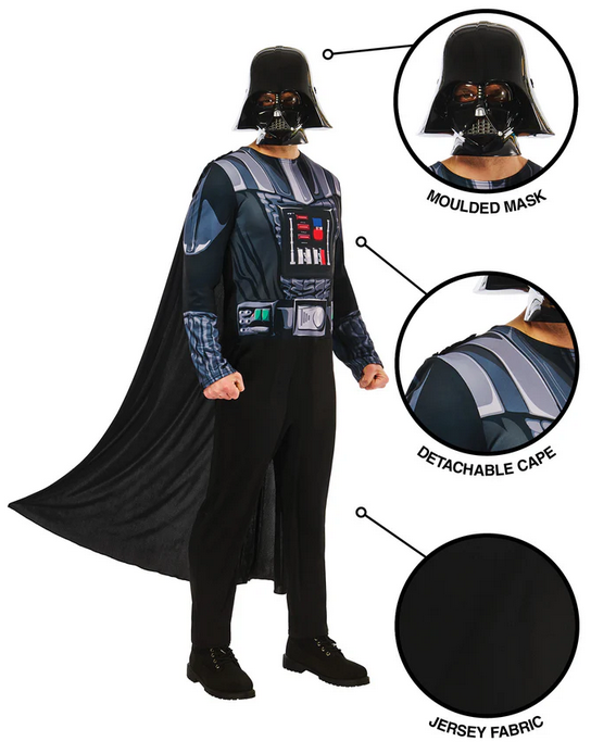 Star Wars Official Mens Darth Vader Licensed Fancy Dress Costume + Mask
